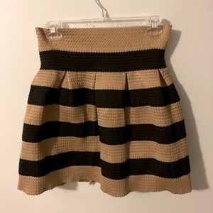 Neslay Black and Brown striped Skater Skirt